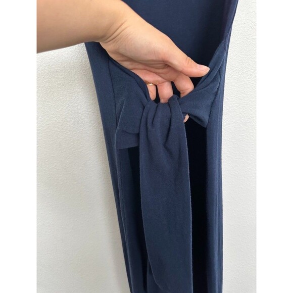 Amour Vert Colombe Reverie Knit Dress Navy Blue Belted Organic Cotton Women's M - Picture 6 of 11